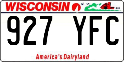 WI license plate 927YFC