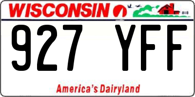 WI license plate 927YFF