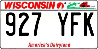 WI license plate 927YFK