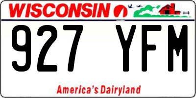 WI license plate 927YFM