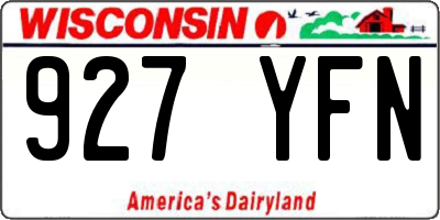 WI license plate 927YFN