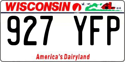 WI license plate 927YFP