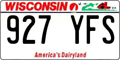 WI license plate 927YFS