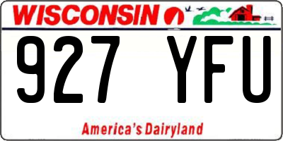 WI license plate 927YFU
