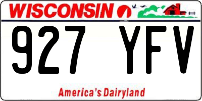 WI license plate 927YFV