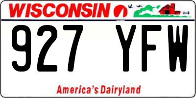 WI license plate 927YFW