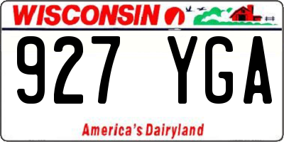 WI license plate 927YGA