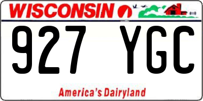 WI license plate 927YGC