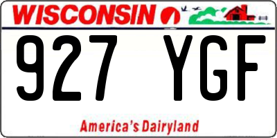 WI license plate 927YGF