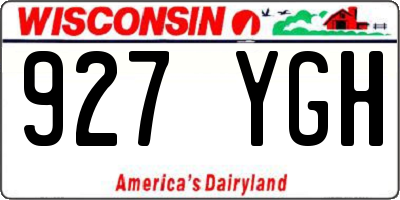 WI license plate 927YGH