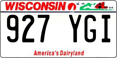 WI license plate 927YGI