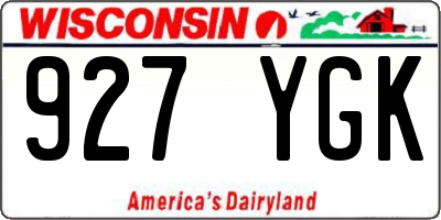 WI license plate 927YGK