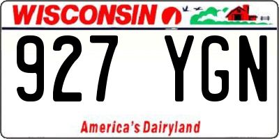 WI license plate 927YGN