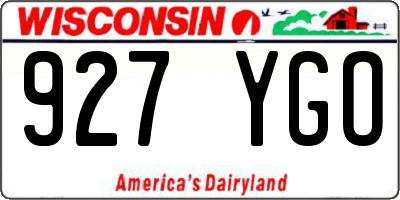 WI license plate 927YGO
