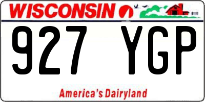 WI license plate 927YGP