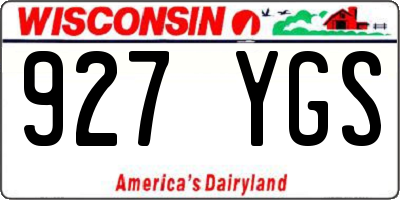 WI license plate 927YGS