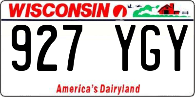 WI license plate 927YGY