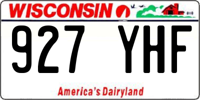 WI license plate 927YHF