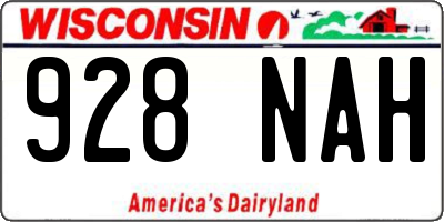 WI license plate 928NAH