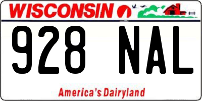 WI license plate 928NAL