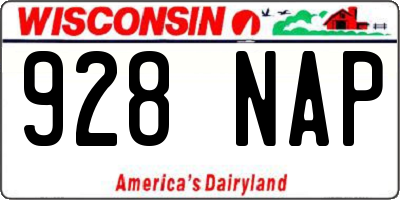 WI license plate 928NAP