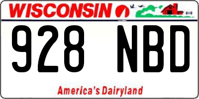 WI license plate 928NBD