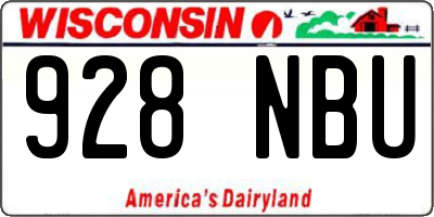 WI license plate 928NBU