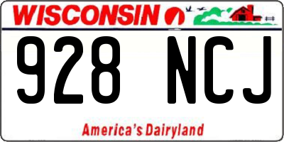 WI license plate 928NCJ