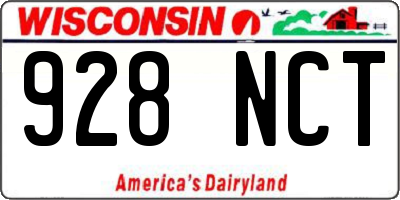 WI license plate 928NCT