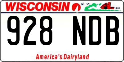 WI license plate 928NDB