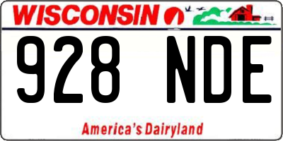 WI license plate 928NDE