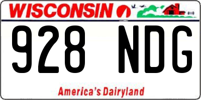 WI license plate 928NDG