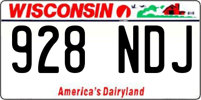 WI license plate 928NDJ