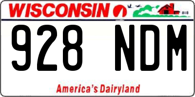 WI license plate 928NDM