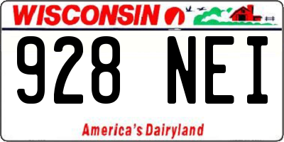 WI license plate 928NEI
