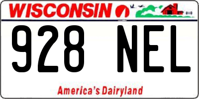 WI license plate 928NEL