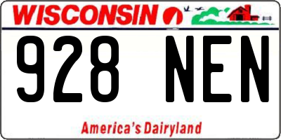 WI license plate 928NEN