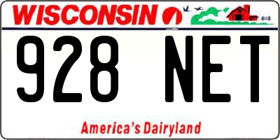 WI license plate 928NET