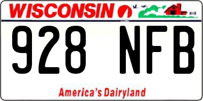 WI license plate 928NFB