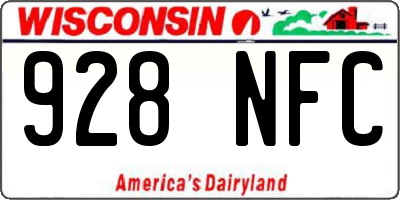 WI license plate 928NFC