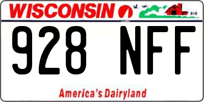 WI license plate 928NFF