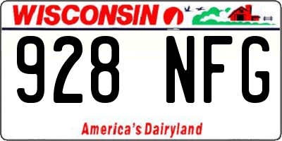 WI license plate 928NFG