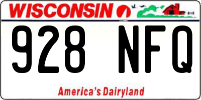 WI license plate 928NFQ