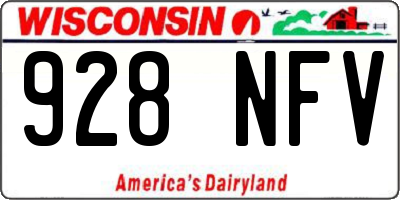 WI license plate 928NFV