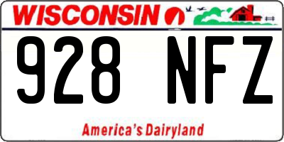 WI license plate 928NFZ