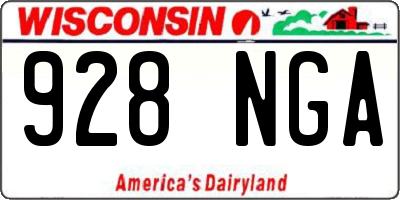 WI license plate 928NGA