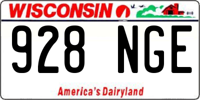WI license plate 928NGE