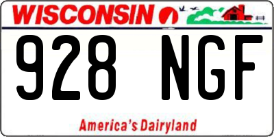 WI license plate 928NGF