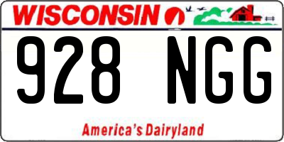 WI license plate 928NGG
