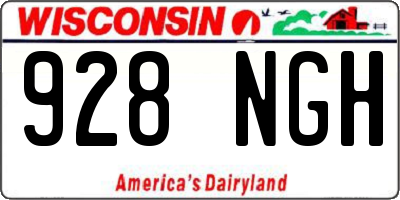 WI license plate 928NGH